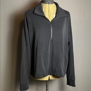 Athleta Black Half-Zip Pullover Sweatshirt